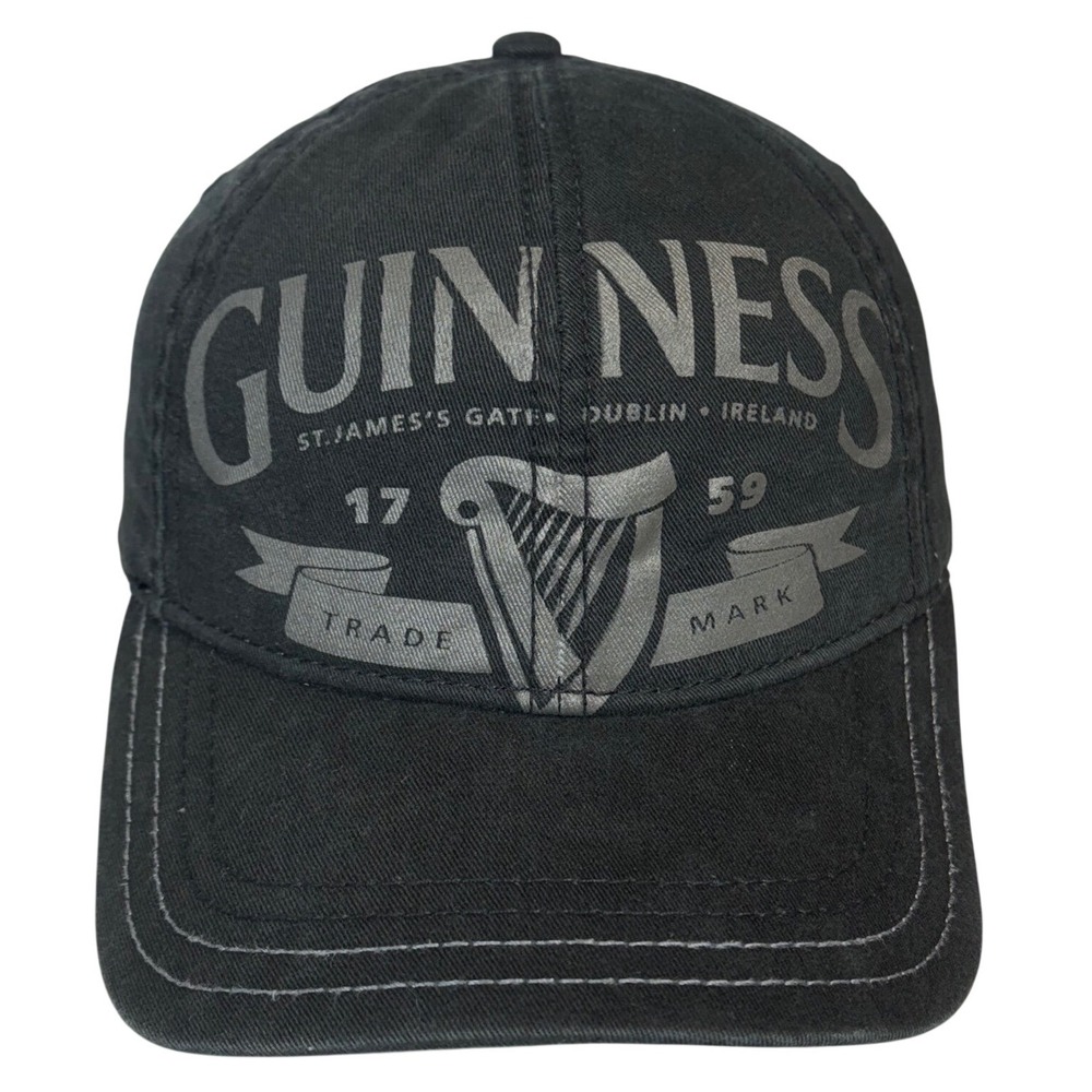 Guinness Baseball Cap OSFM Black St James Gate Dublin Harp Snapback‎ Hat